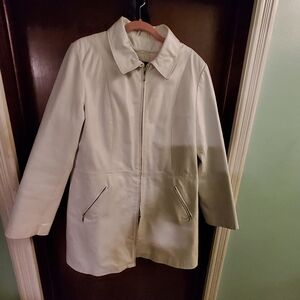 Danier White Double Zip-Up Jacket